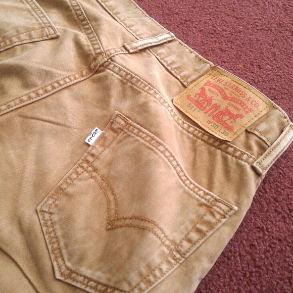 Men's Levi's 511 Slim Tan Casual Pants 30x30 - Picture 4 of 6